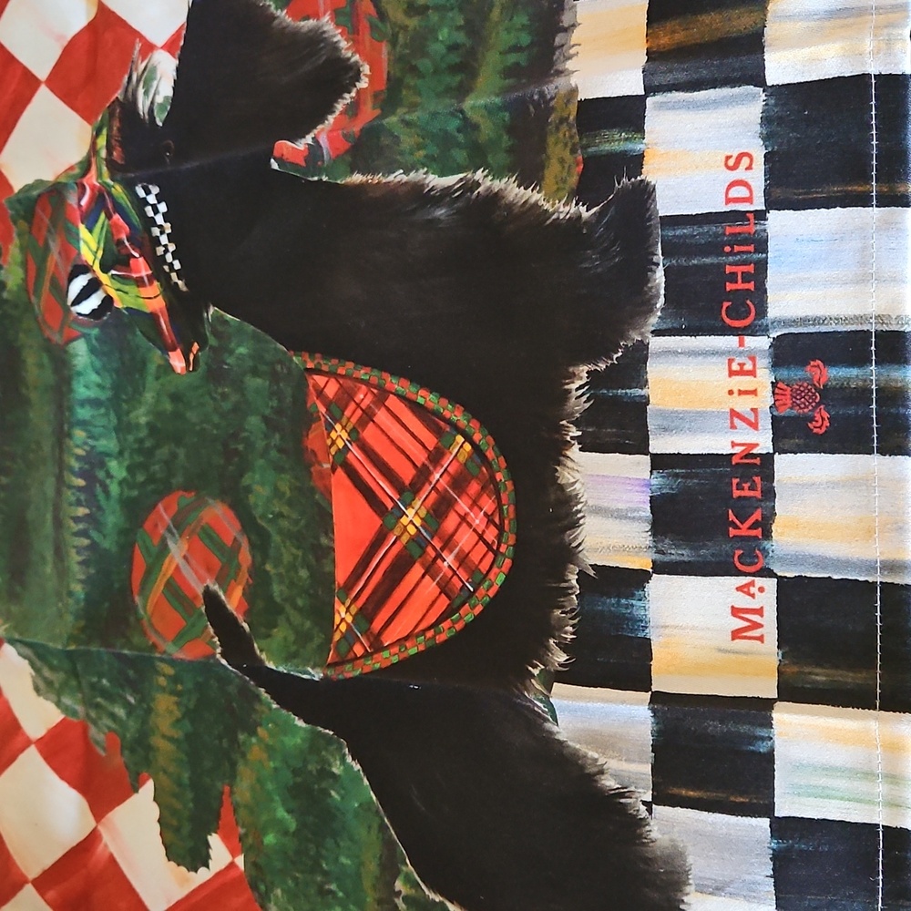 Two MacKenzie-Childs Holiday Dog Towels - Red and Green - Picture 3 of 3